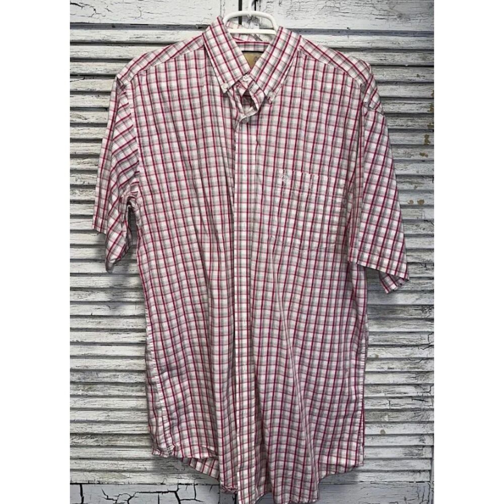 Men's Pink Wrangler Button Up Shirt Size Large